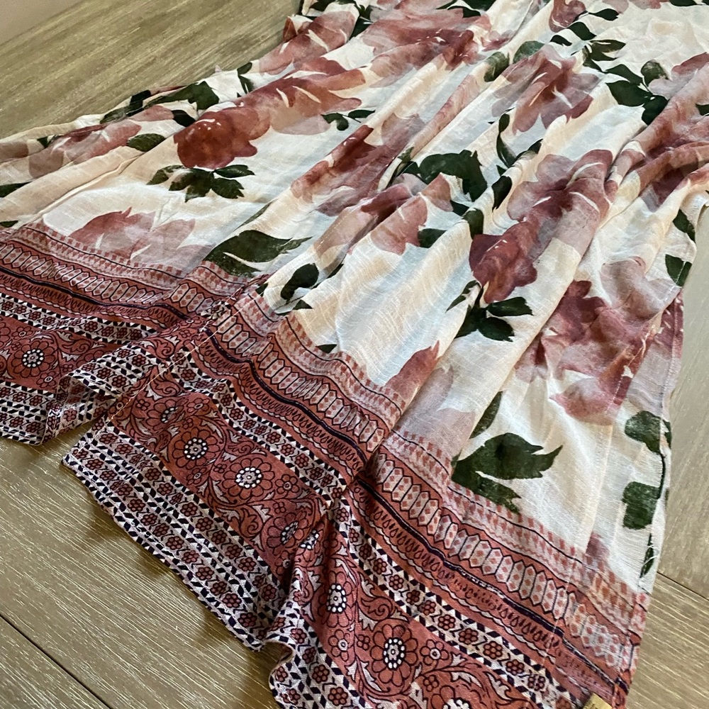 NALINI Women’s White Pink/Purple Floral Long Kimono Boho Beach Cover-up - Picture 10 of 12